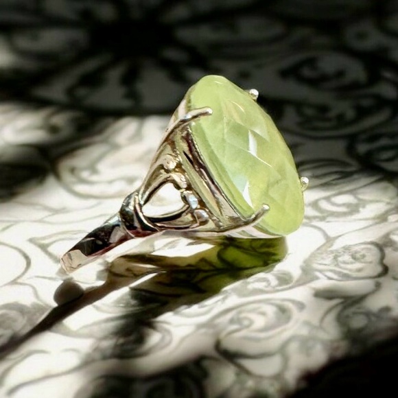 ☀️Rare Australian Golden Prehnite Sterling Silver Ring (7)☀️ - Picture 14 of 14